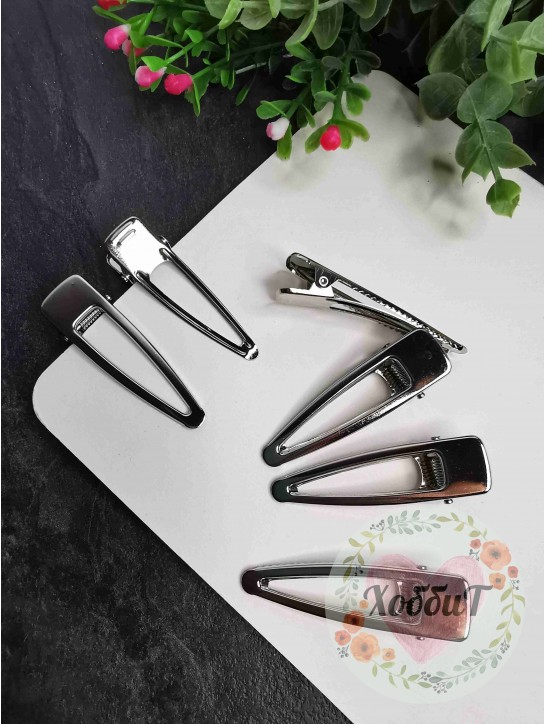 Зажим металлический "Треугольник" 5,5см (серебро)